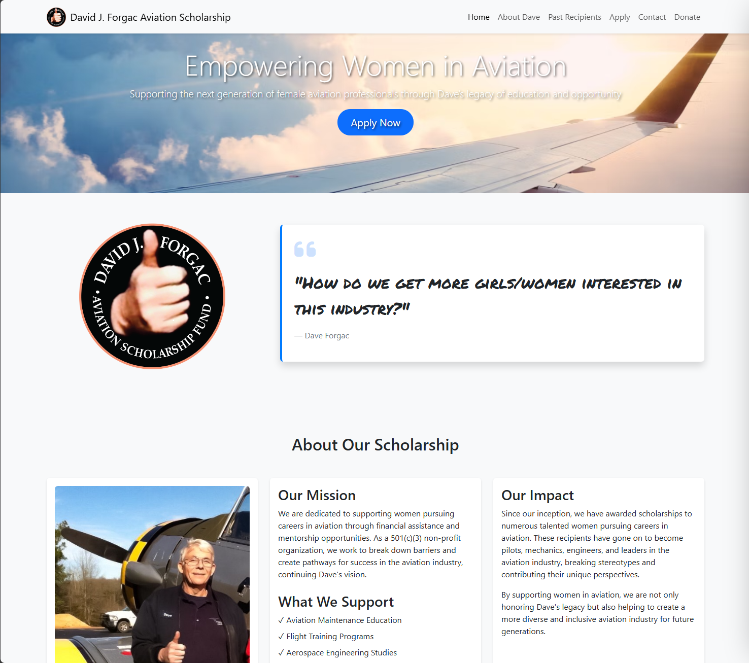 Forgac Aviation Scholarship Website